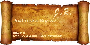 Jedlicska Rezső névjegykártya